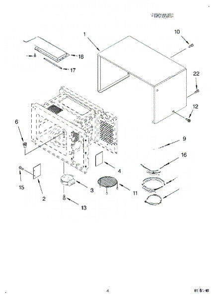Whirlpool Microwave Outer Case (stainless) 8183690
