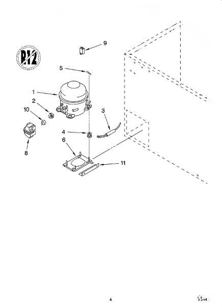 Whirlpool Freezer Compressor Base 4356590