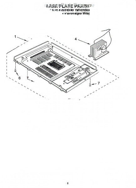 Whirlpool Microwave Base Plate Assembly 8184384