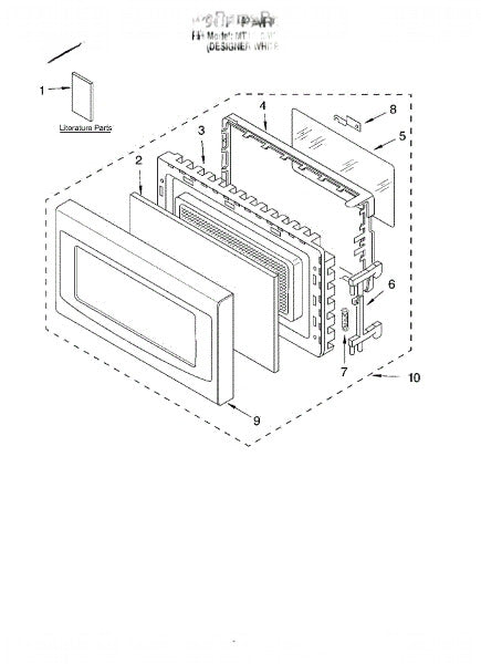 Whirlpool Microwave Door Assembly 8184613