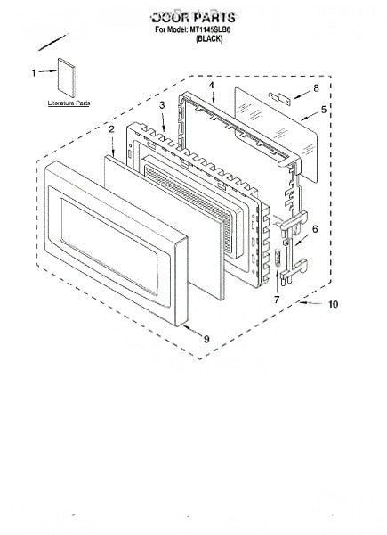 Whirlpool Microwave Door Assembly 8184805