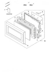 Whirlpool Microwave Door Assembly (black) 8185258