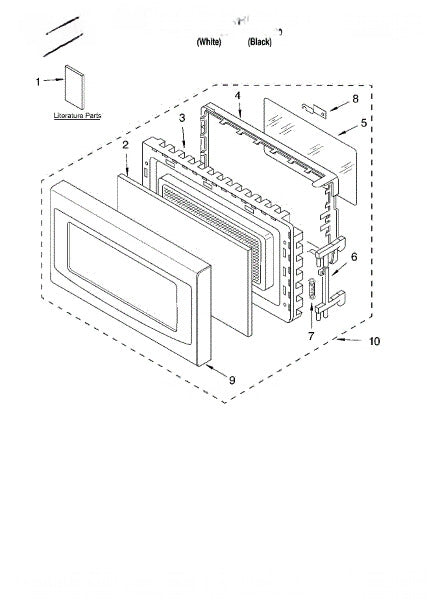 Whirlpool Microwave Door Assembly (black) 8185258