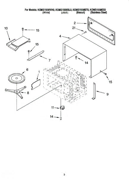 Whirlpool Microwave Outer Case (white) 8185420