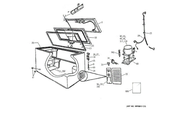 GE Freezer Handle Kit W clip&rivet WR12X10421