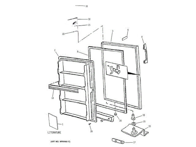 GE Freezer Hinge Bottom WR13X10282