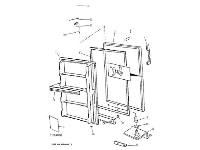 GE Freezer Hinge Top WR13X10283