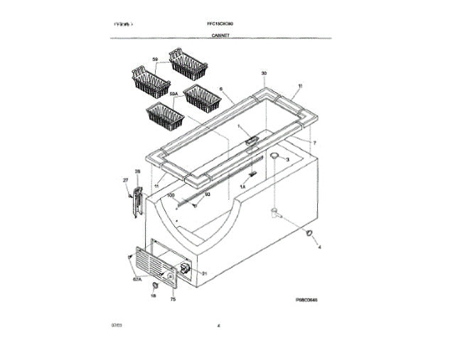 Frigidaire Freezer Breaker,black ,corners 216110705