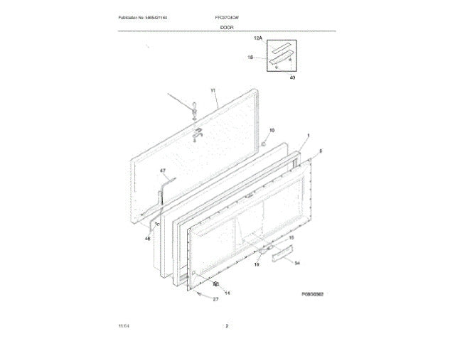 Frigidaire Freezer Lid,white 216113130