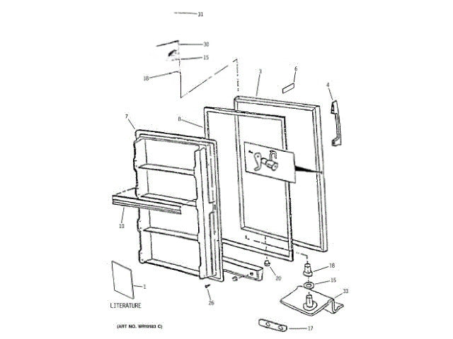 GE Freezer Shim-Bottom Hinge WR02X11423