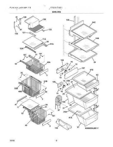 Frigidaire Refrigerator Hanger-Basket 241514501