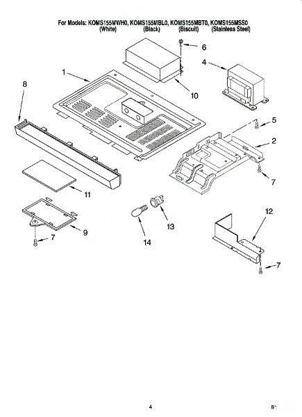 Whirlpool Microwave Top Template 8185020