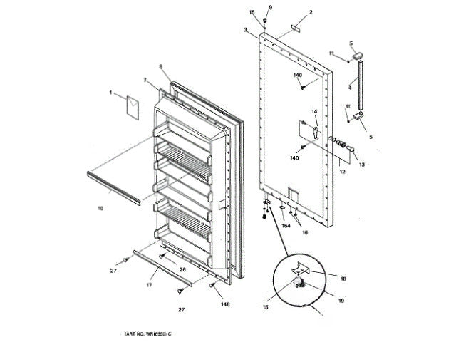 GE Freezer Lock Complete WR05X10001
