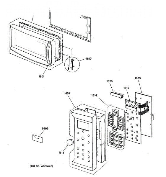 GE Microwave Led Holder Ass'y WB06X10321