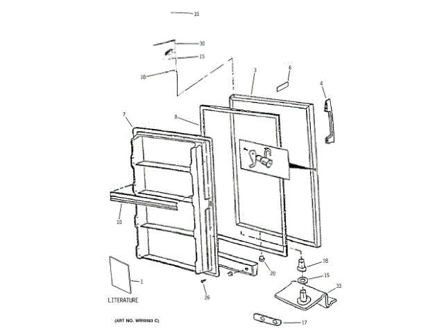 GE Freezer Screw Inner Door WR01X10366