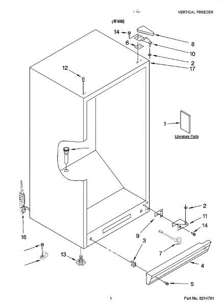 Whirlpool Freezer Bottom Hinge (white) 8210238