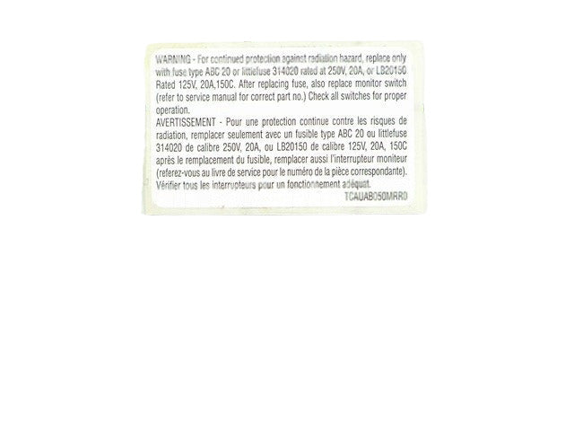 Frigidaire Microwave Label 5304440334