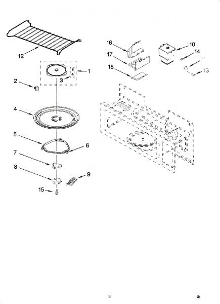 Whirlpool Microwave Block 8205585