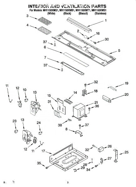 Whirlpool Microwave Block 8205581