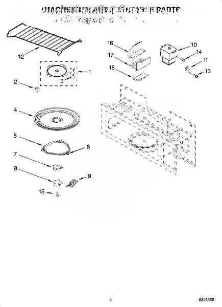Whirlpool Microwave Block 8205584