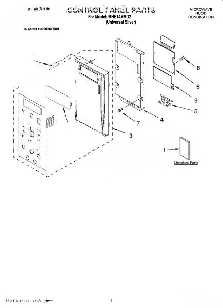Whirlpool Microwave Control Panel 8205795