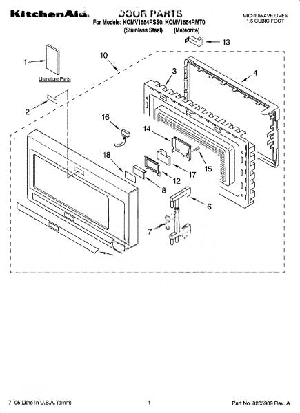 Whirlpool Microwave Name Plate 8205919