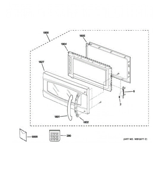 GE Microwave Handle Door Bq WB15X10192