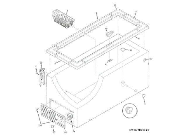 GE Freezer Plug Drain Exterior WR02X12063