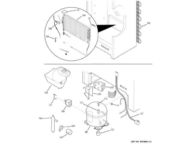 GE Freezer Clamp Cover WR02X12247