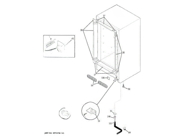 GE Freezer Plug Square WR02X12033
