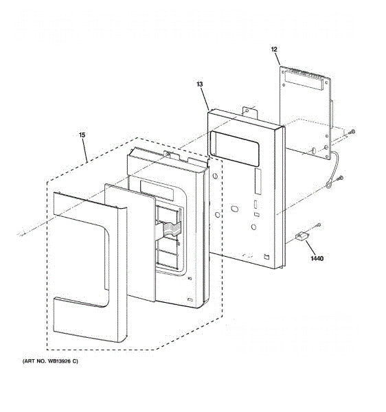 GE Microwave Bracket Control Panel WB06X10707