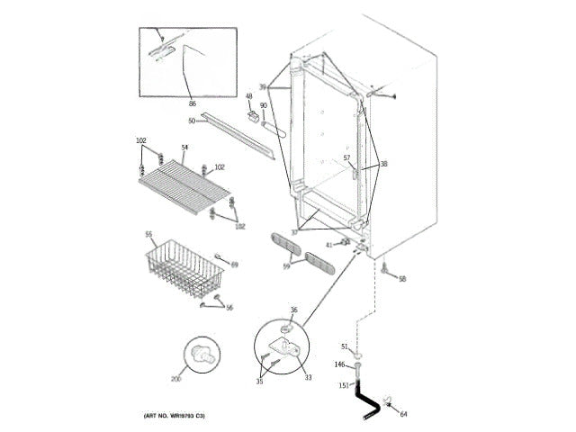GE Freezer Shield Light Plastic WR02X12317
