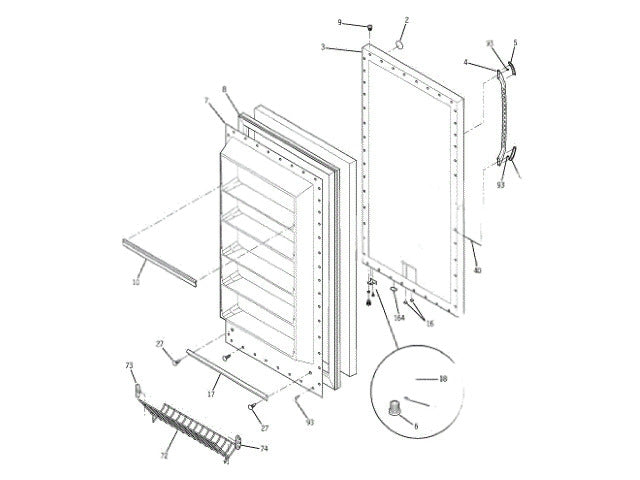 GE Freezer Hinge Lh Tilt Basket WR13X10441