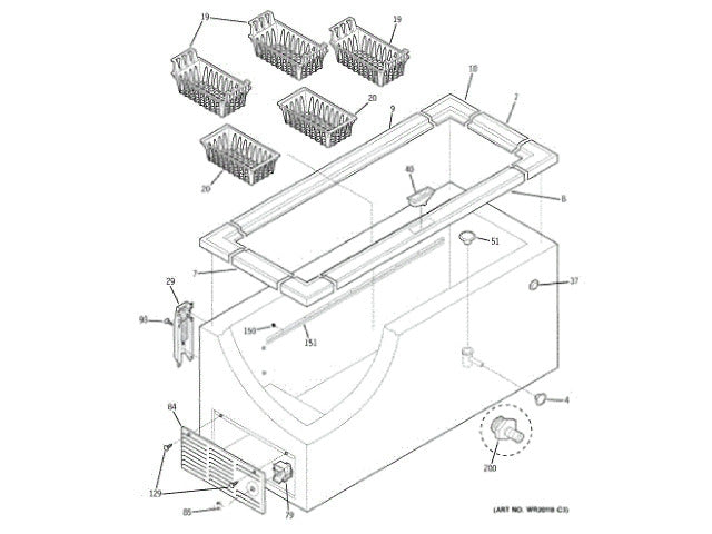 GE Freezer Support Track-Basket WR02X12326