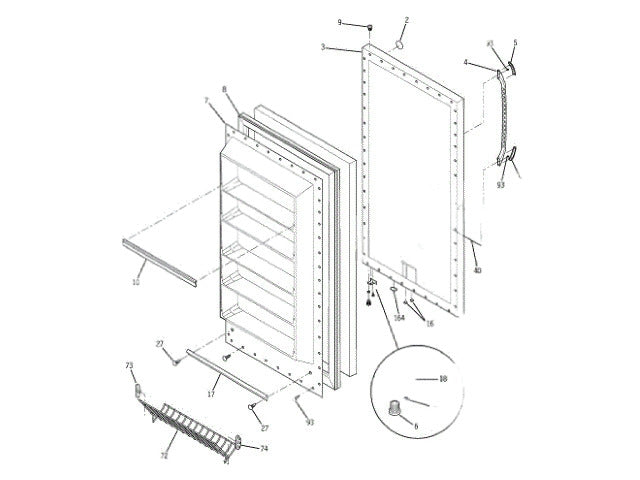 GE Freezer Hinge Rh Tilt Basket WR13X10442