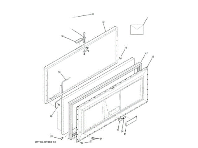 GE Freezer Panel Outer Door Whit WR78X11921