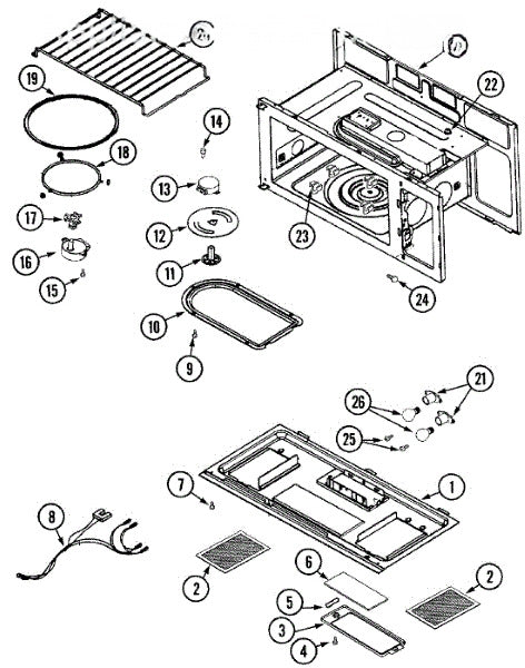 Whirlpool Microwave Harness, Lamp 56001309