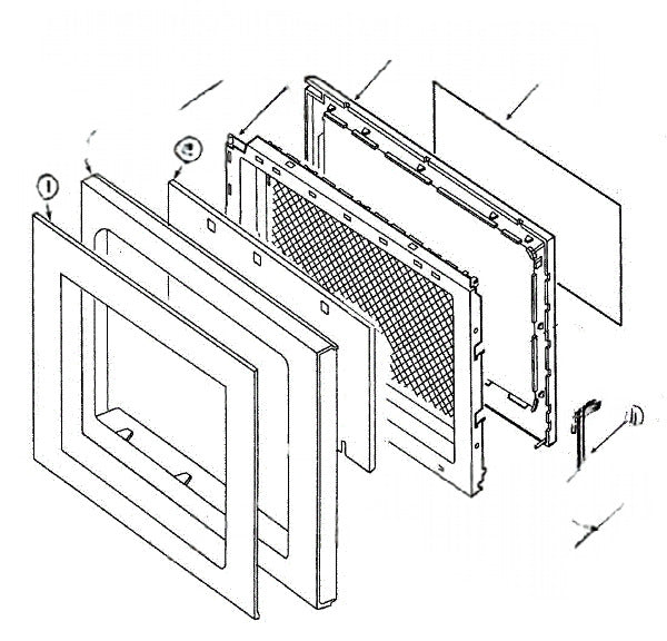 Whirlpool Microwave Frame, Door (outer-B 58001179