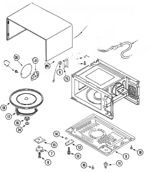 Whirlpool Microwave Hinge, Lower 58001195