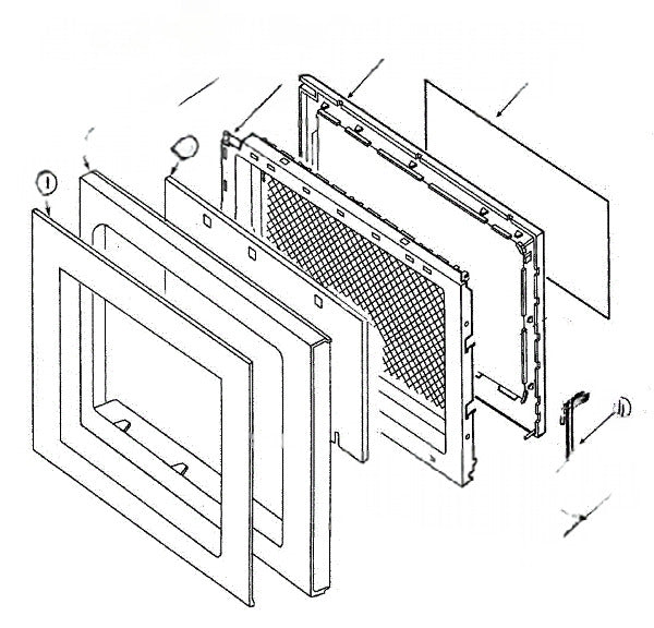 Whirlpool Microwave Frame, Door (inner-Wht) 58001181