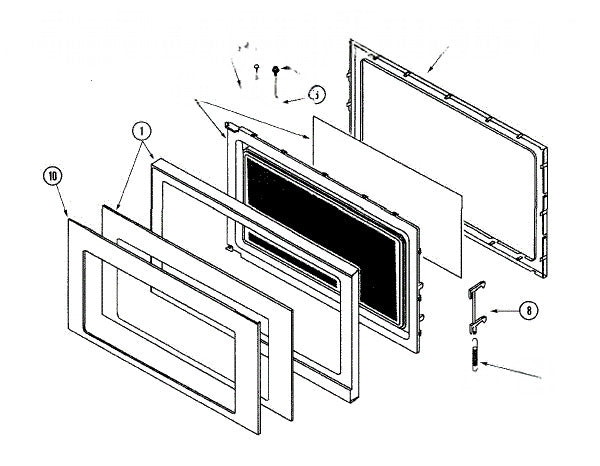Whirlpool Microwave Door, Outer Cover Assembly (bsq) 58001134