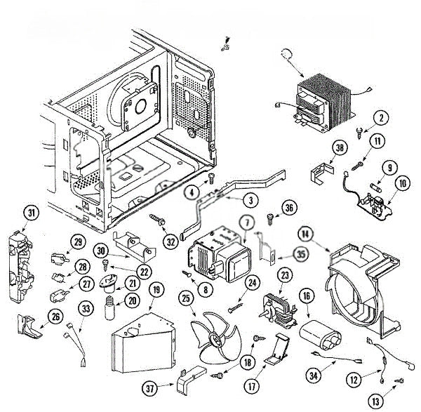 Whirlpool Microwave Pcb Power Control Board Assembly 58001232