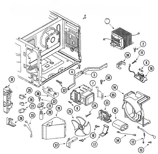 Whirlpool Microwave Bracket, Fuse 58001235