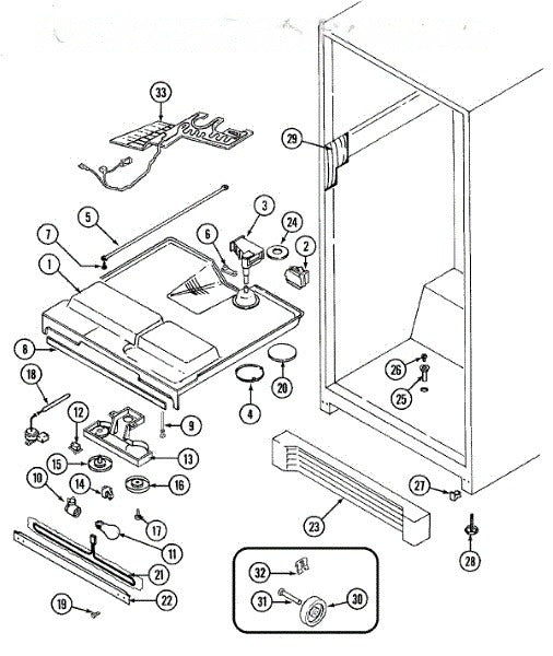 Whirlpool Refrigerator Wire Harness, Mullion 61001803