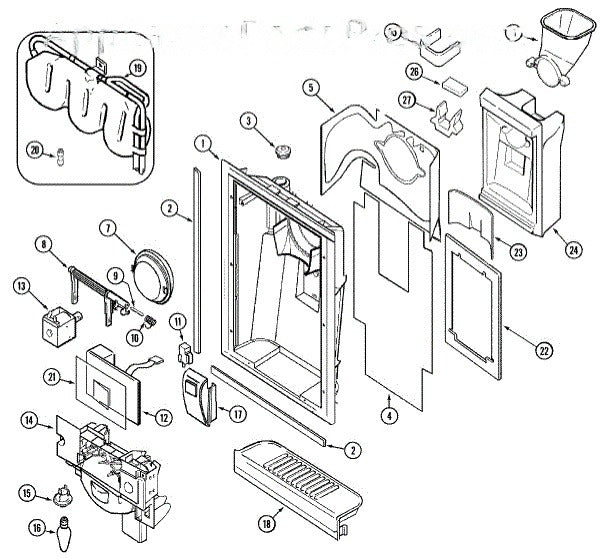 Whirlpool Refrigerator Wire Harness, Ftn. 61003787