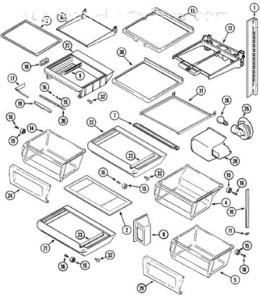 Whirlpool Refrigerator Shelf, Spillproof (elevator) 61005334