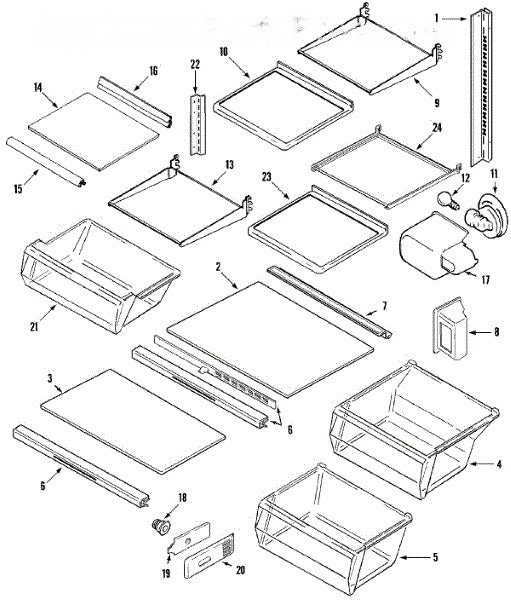 Whirlpool Refrigerator Screw, Rail (flat He 61005902