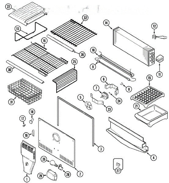Whirlpool Refrigerator Wire Harness, Frz. 61003004