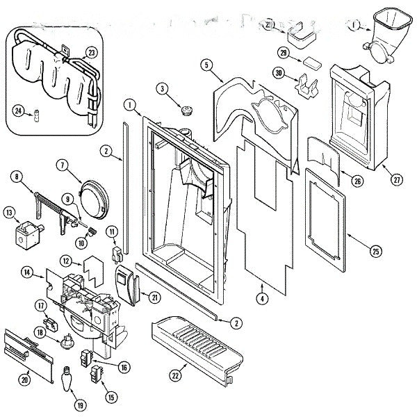 Whirlpool Refrigerator Wire Harness, Ftn. Slide 61003313