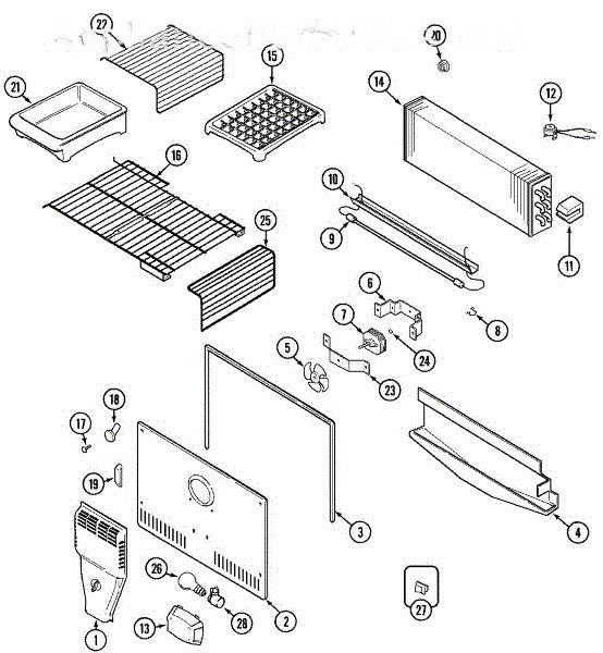 Whirlpool Refrigerator Wire Harness, Frz. 61003630